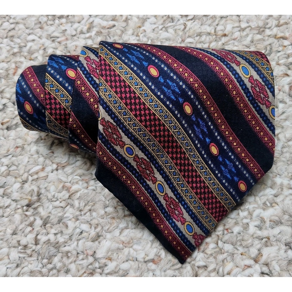 Vintage Henri Christian Silk Tie 4 x 58 Abstract 90s Designed in Great Britain
